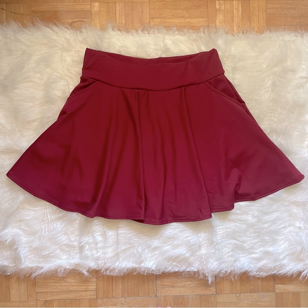 Red mini skirt/skort